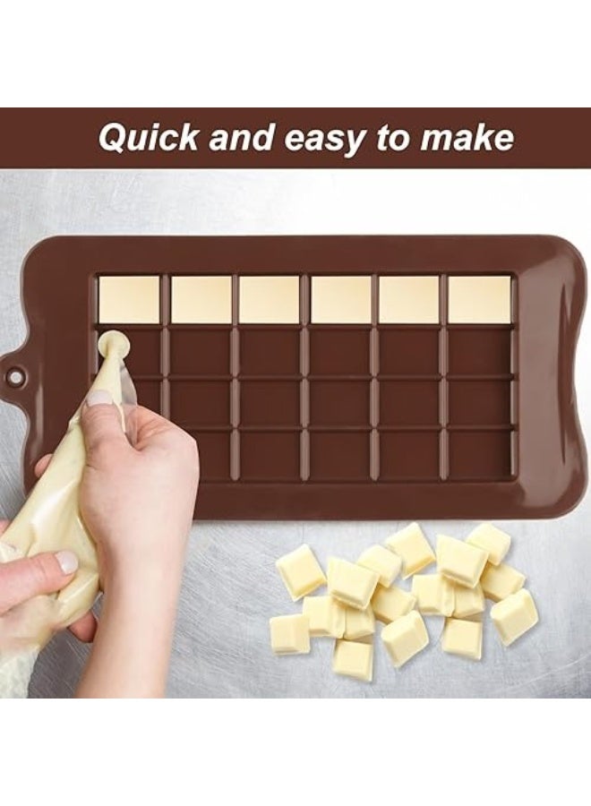 هابي هوم 2قطعه قالب شوكولاتة من السيليكون متعدد الاستخدامات – لصنع الشوكولاتة المنزلية، بروتين بار، أشرطة الطاقة، الحلوى وتزيين الكيك – قالب سيليكون آمن للطعام، قابل لإعادة الاستخدام وسهل الإخراج – آمن للفرن، الميكروويف، الفريزر وغسالة الصحون - Image 2